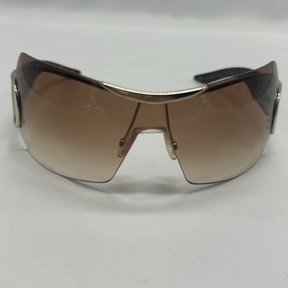 Christian Dior Airpseed1 Rimless Shield Sunglasses Brown Retro Vintage Rare Y2K - Picture 7 of 13